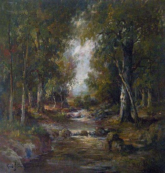 unknow artist River in a forest Spain oil painting art